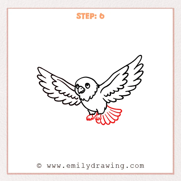 how to draw a flying eagle - Step 6